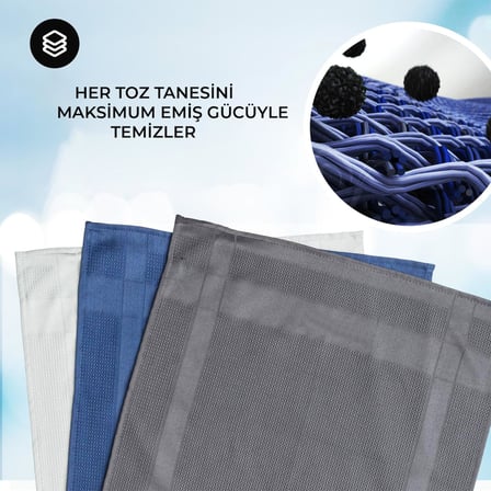 WONKEY - Mikrofiber Cam Bezi, Çok Amaçlı Cam, Toz ve Mutfak Bezi - (3'lü Paket)