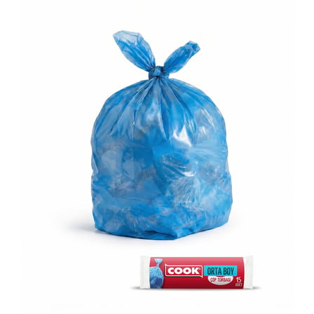 Cook Çöp Torbası Orta Boy 55 X 60 Cm (15 Adet/Rulo)