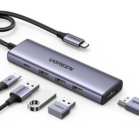 UGREEN 5 IN 1 USB C Hub, 4K HDMI, PD100W, 3USB A 5Gbps, iPad Pro/Air, Surface Pro/Air