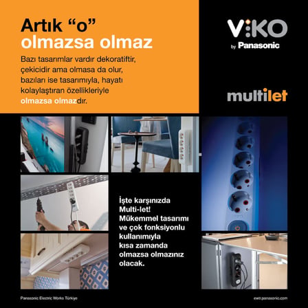 Viko Multi-Let Siyah Ikili Priz Top Kablolu Çarpma Karşıtı 3 Mt