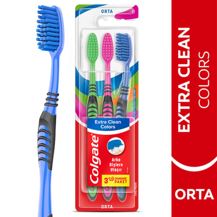 COLGATE Extra Clean Colors Diş Fırçası 2+1