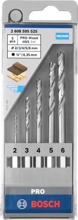 Bosch Professional Accessories Matkap ve Kırıcı Delici Uçları, Ahşap Matkap, Gri, 5 Adet