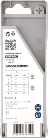 Bosch Professional Accessories Matkap ve Kırıcı Delici Uçları, Ahşap Matkap, Gri, 5 Adet