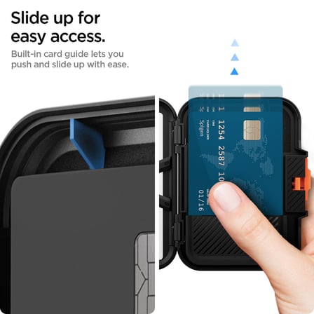 Spigen MagSafe Destekli Cüzdan Lock Fit Mag Fit (6 Kartlık) Black - AFA06031