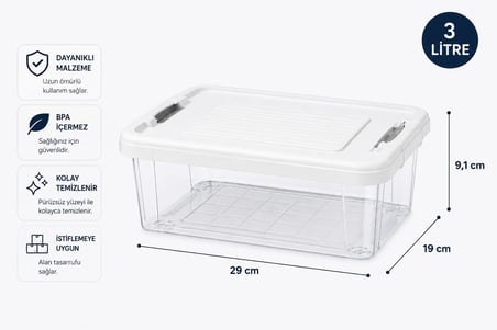 Premium Kapaklı Saklama Kabı – Kilitlenebilir Çok Amaçlı Düzenleyici Kutu – BPA Free