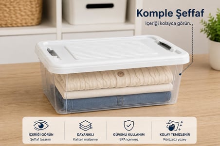 Premium Kapaklı Saklama Kabı – Kilitlenebilir Çok Amaçlı Düzenleyici Kutu – BPA Free