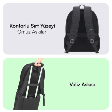 Mack Luna Eco MCE-1211 Çevre Dostu Reflektörlü Laptop Sırt Çantası, Seyahat Sırt Çantası