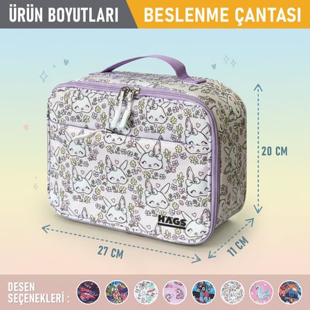 HAEGS Çocuk Beslenme Çantası, Kız Çocukları için Öğle Yemeği Kutusu - Bunny