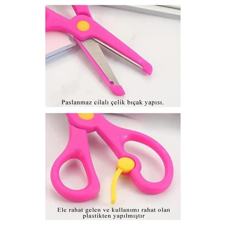 Jouis Çocuk Makası Korumalı ve Kilitli Okul Makası,Ergonamik Kullanım