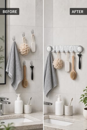 Busstier Vakumlu Yapışkanlı Askılık Güçlü Duvar Askısı Delme Gerektirmez Mutfak Banyo Havlu