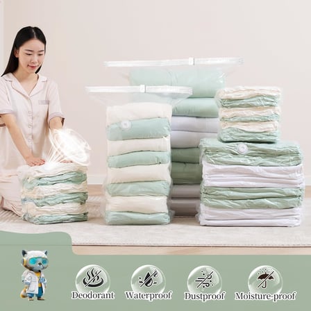AEE® 2'li Jumbo Boy Vakumlu Hurç 90x130x45 Tabanlı Yorgan Yastık Kıyafet Kışlık Büyük Boy Saklama