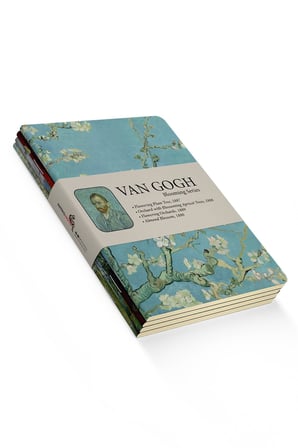 Retronote Van Gogh 4'lü Defter Seti 2, Blooming Series, Çizgisiz, 64 Sayfa, 10.5x14 cm, Standart