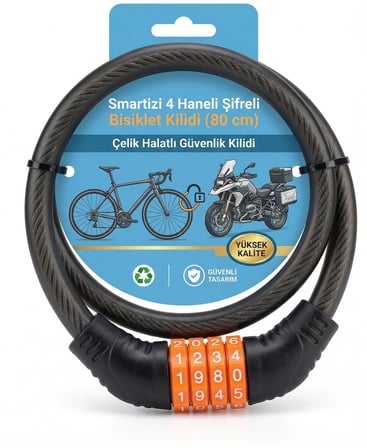 Smartizi 4 Haneli Şifreli Bisiklet Kilidi