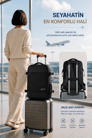 Classone XYZ Serisi TR-100 Kabin Boy,Uçak İçi, Ergonomik, Laptop ve Tablet Bölmeli, Seyahat, Valiz