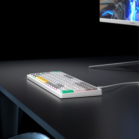 Rampage Pure Kablolu Oyuncu Klavyesi RGB Aydınlatmalı Beyaz/Gri