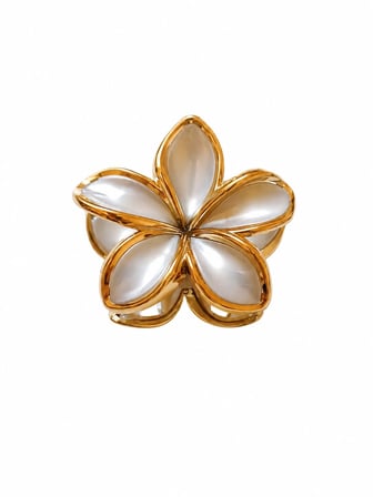 Lexroo Lotus Saç Tokası – Büyük Boy 8 cm, Tekli Saç Tokası, Lotus Çiçeği Tasarımı (Sütlü Kahverengi)