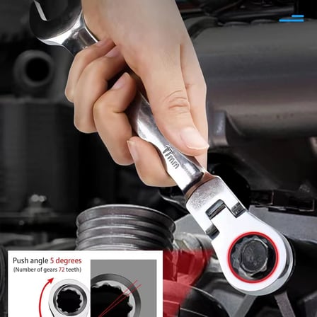 AEE® 7 Parça Mafsallı Cırcır Anahtar Seti | CR-V Chrome Vanadium Çelik | 72 Diş Hassas Mekanizma