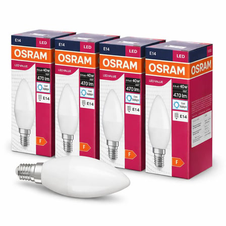 Osram LED Mum Ampul 4.9W - Dim Edilemez - Enerji Tasarruflu - Avize ve Aplik Uyumlu - 4’lü Paket