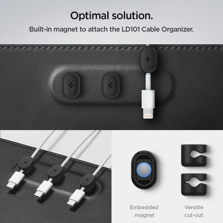 Spigen Regnum Büyük Boy 90x40cm Mouse Pad Vegan Deri + Kablo Düzenleyici LD302M Black - APP05267