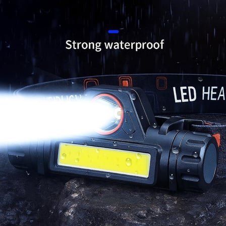 SUWORS LED Kafa Lambası, Hibrit XPE Spot ve COB Panel, Mıknatıslı, Ayarlanabilir Açı, USB Şarjlı