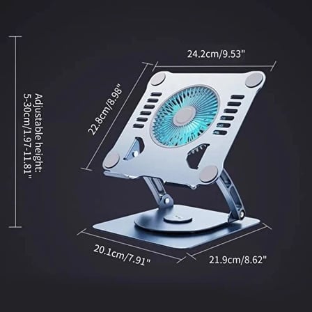 Coverzone Soğutuculu Notebook ve Laptop Stand Yüksekliği Ayarlanabilir Fanlı Tutucu 10-17 - Silver)