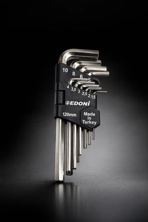 Edoni 10 Parça L Alyan Anahtar Takımı, Hex, Metrik 1.5–10 mm Boyutlu, Dayanıklı, Taşıma Aparatlı