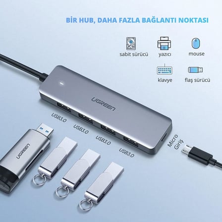 Ugreen Type-C USB 3.0 4 Port USB Hub Çoklayıcı