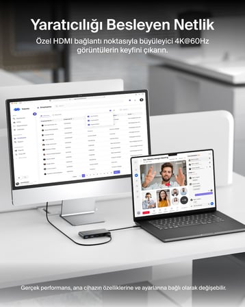 Belkin USB-C Hub, 7 Portlu, 60 Hz’de 4K HDMI Ekran Desteği, SD ve MicroSD Yuvaları