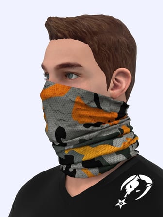 e taktik Extreme Turuncu Kamuflaj Desenli Boyunluk Buff Bandana Saç Bandı Balaclava Yüz Maskesi