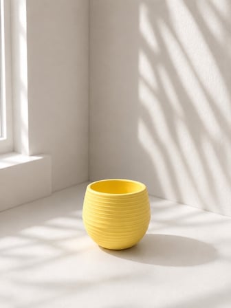 Lexroo Mini Yuvarlak Dekoratif Saksı, Sarı