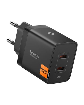 Spigen 47W USB-C 2 Port Mini Hızlı Şarj Aleti PPS 2.0 Super Hızlı Şarj GaN Pro Isı - ACH09457