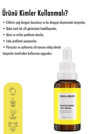 Maruderm Niacinamide%10 + Hyalüronik Asit + Panthenol Cilt Bakım Serumu