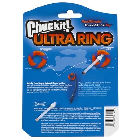 Chuckit! Ultra Ring Kauçuk Köpek Oyuncağı – Yüksek Görünürlük, Uzun Ömürlü Çiğneme Oyuncağı