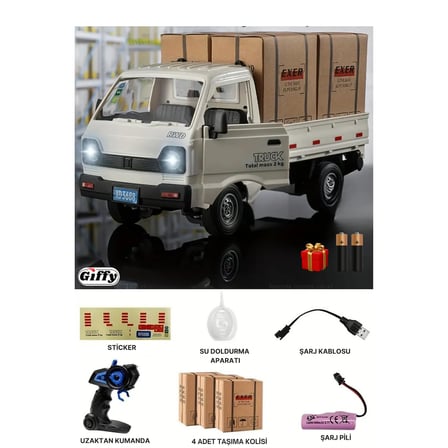 Lexroo Giffy/Uzaktan Kumandalı RC Kamyonet,Yük Taşıma Aracı,Sesli,Işıklı,Şarjlı,,2.4 Ghz Araç