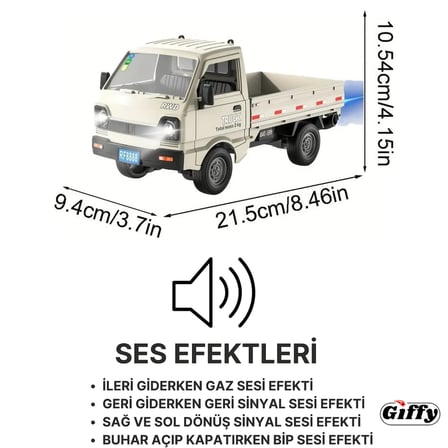 Lexroo Giffy/Uzaktan Kumandalı RC Kamyonet,Yük Taşıma Aracı,Sesli,Işıklı,Şarjlı,,2.4 Ghz Araç