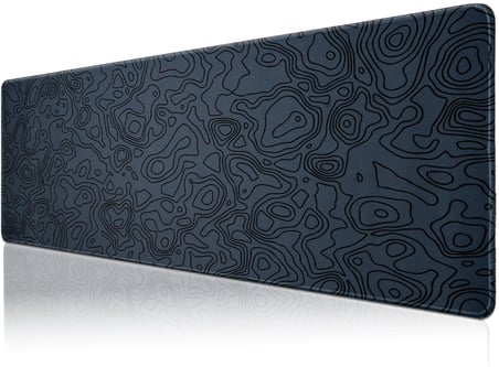 Klasse Pro - 4 Farklı Model Dikişli Kenar 100x50 cm Oyuncu Gaming Mouse Pad (Dark Grey Map Lines)