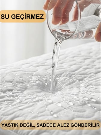 BEYLİNİ 2'li Yastık Alezi Sıvı Geçirmez Kapitone Fermuarlı Yıkanabilir Antialerjik Yastık Koruyucu