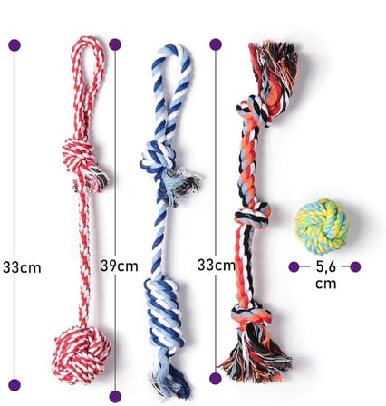 Valkyrie 4’lü Köpek Diş İpi Oyuncağı Seti Isırma Çekiştirme Eğitim Toplu Halat Oyuncak
