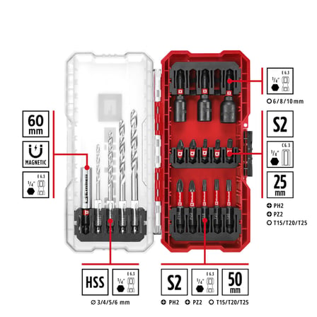 Einhell Orijinal S-CASE 18 Parça Darbeli Aksesuar Seti 49108709