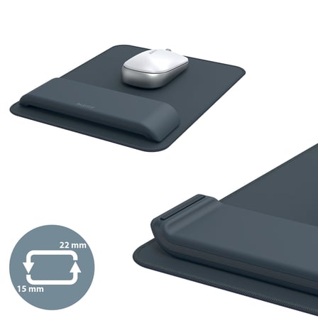 Leitz Ergo Ayarlanabilir Bilek Desteğine Sahip Mouse Pad, 65170089, Bilek desteği ve Mouse Altlığı