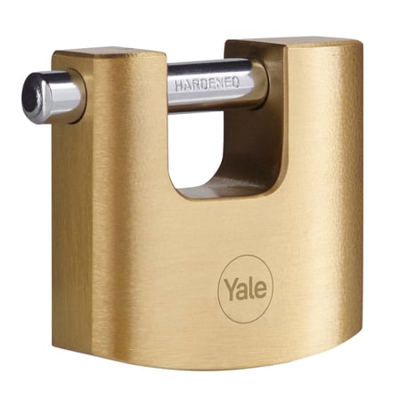 Yale Y114B/70/113/1-70mm Oval Kayar Pimli Pirinç Asma Kilit - Yüksek Koruma - 3 Anahtar, Sarı