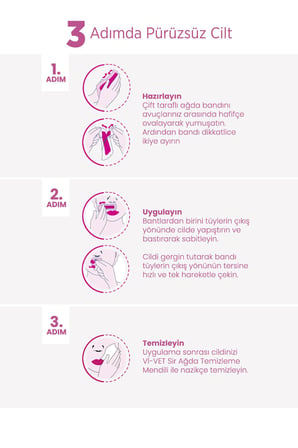 Vi-vet Sir Ağda Bandı (Yüz İçin) Pudralı (Yeni), 24 Adet