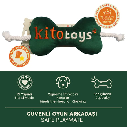 Kito Toys Kemik Peluş Köpek Oyuncağı