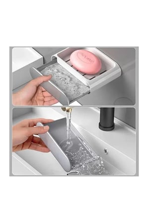 Coverest Yapışkanlı Banyo Mutfak Sabunluk Süngerlik Seti, Beyaz, 2'li Set, Duvara Monte