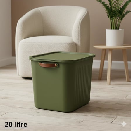 Lexroo 2 Adet Modern Kapaklı Büyük Boy Saklama Kutu Seti -20 Litre