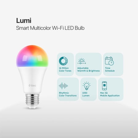 TTEC, FIG. Lumi Çok Renkli LED Wi-Fi Akıllı Ampul