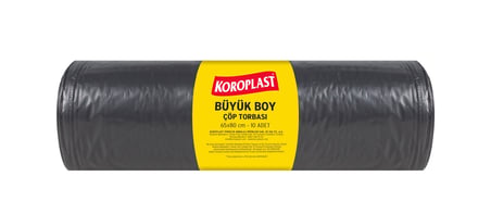 Koroplast Ofis ve İşyeri İçin Büyük Boy Çöp Torbası 65x80cm 10 Adet