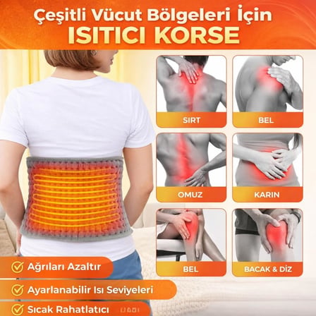 Coofbe Zaman Ve Isı Ayarlı Kumandalı Elektrikli Isıtıcı Korse Isıtmalı Bel Kemeri Regl Ağrı Kesici