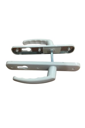 PVC Pimapen Banyo Wc Plastik Sac Destekli Kapı Kolu Takımı (1, Beyaz, Kilit Yuvalı)