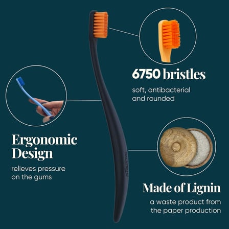 Promis Trio Black Bioplastik 3’Lü Diş Fırça Seti